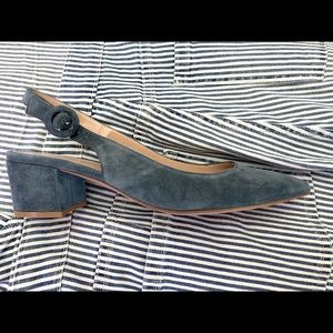 Gianvito Rossi Amee Slingback Pumps in BlueGrey, Size 37.5